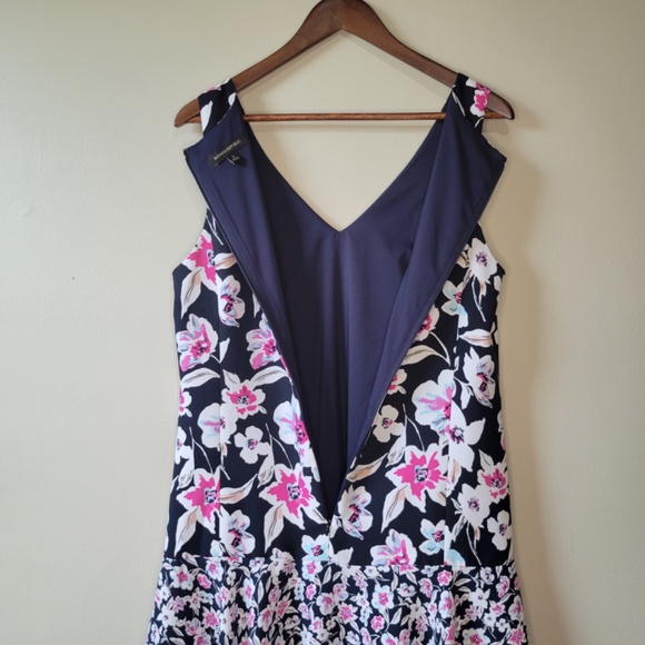 Banana Republic Women's Blue Pink White Floral Sleeveless A-line Mini Dress Sz 6 - Picture 8 of 10